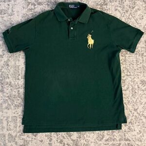 Polo Ralph Lauren Big Pony #3 Dark Green Polo Shirt Mens Size XL